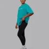 1% Better FLXCotton Tee Oversize - Blue Bird-White