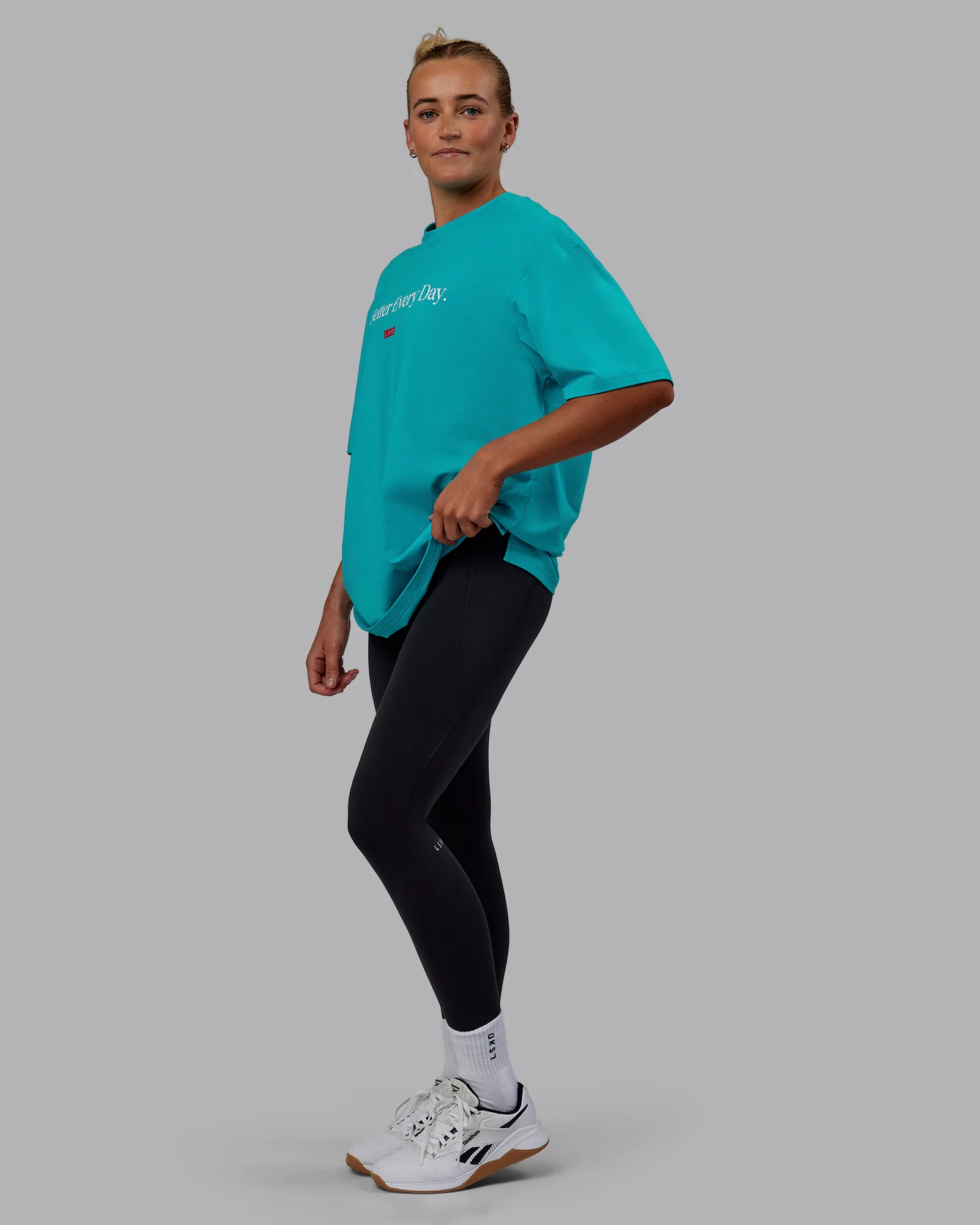 1% Better FLXCotton Tee Oversize - Blue Bird-White