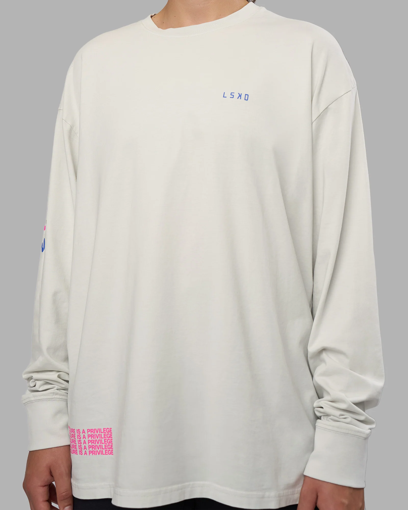 Cali FLXCotton Oversized Long Sleeve Tee - Digital Mist Washed