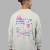 Cali FLXCotton Oversized Long Sleeve Tee - Digital Mist Washed