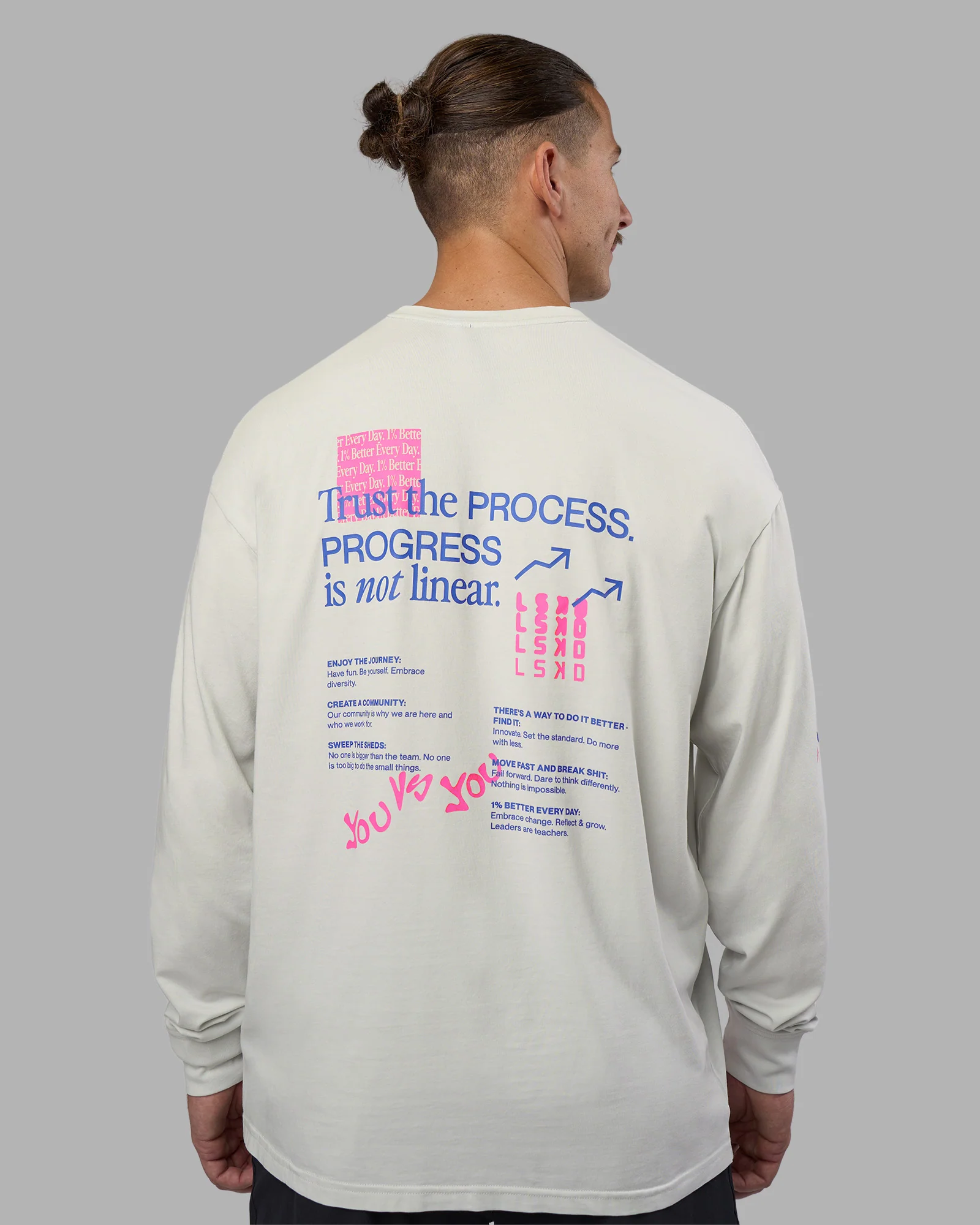 Cali FLXCotton Oversized Long Sleeve Tee - Digital Mist Washed