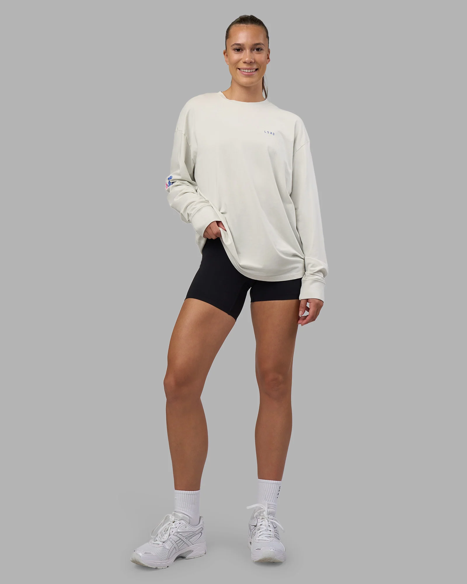 Cali FLXCotton Oversized Long Sleeve Tee - Digital Mist Washed