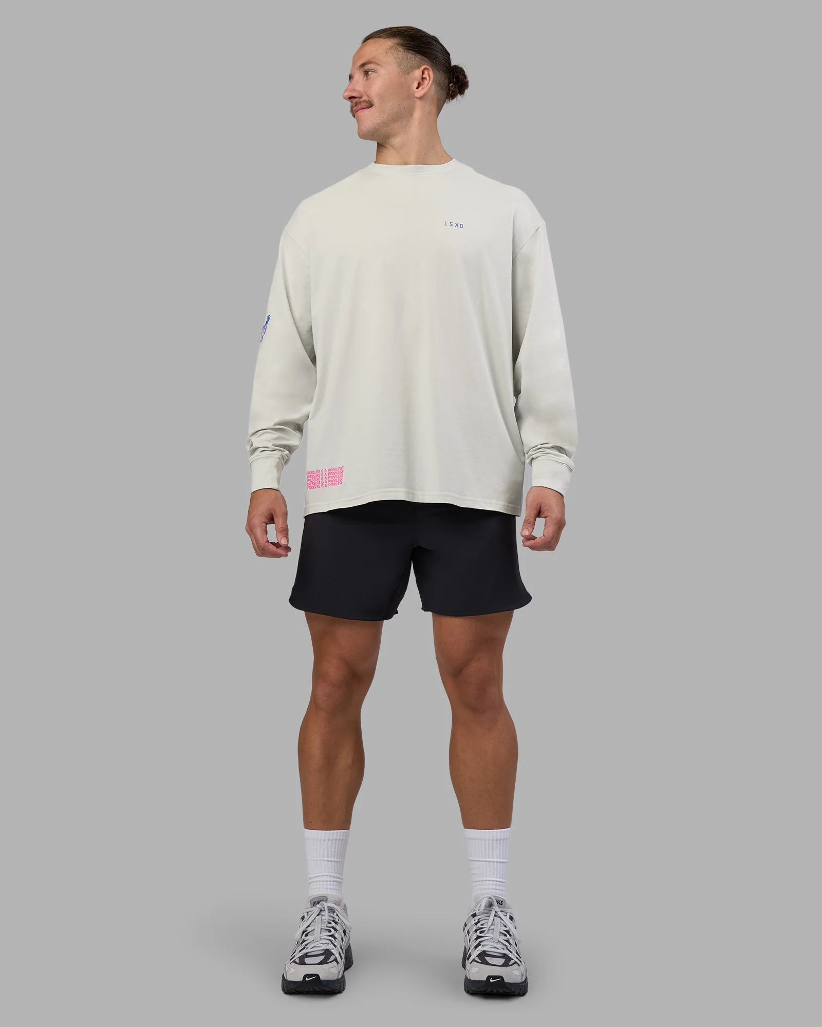 Cali FLXCotton Oversized Long Sleeve Tee - Digital Mist Washed