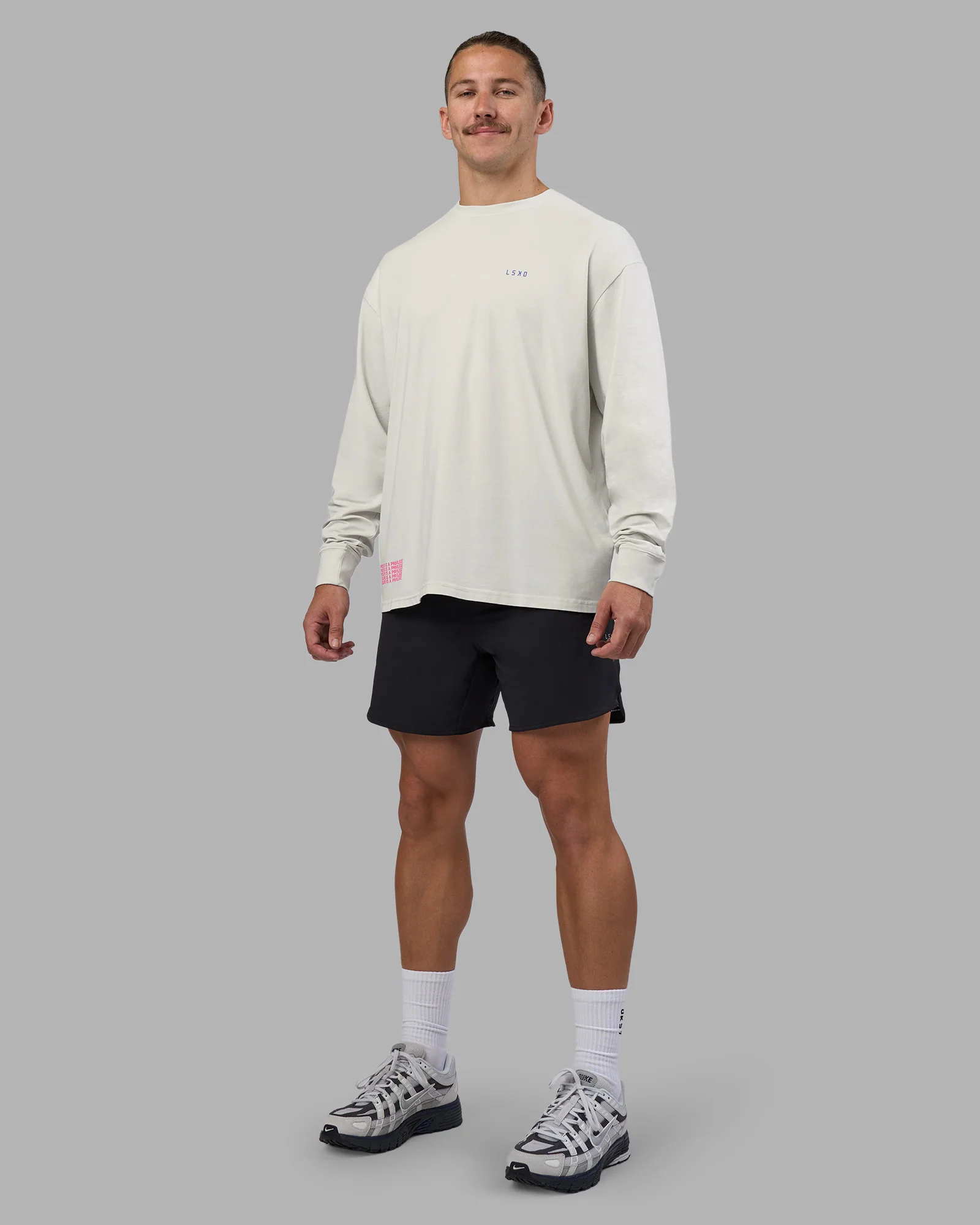 Cali FLXCotton Oversized Long Sleeve Tee - Digital Mist Washed