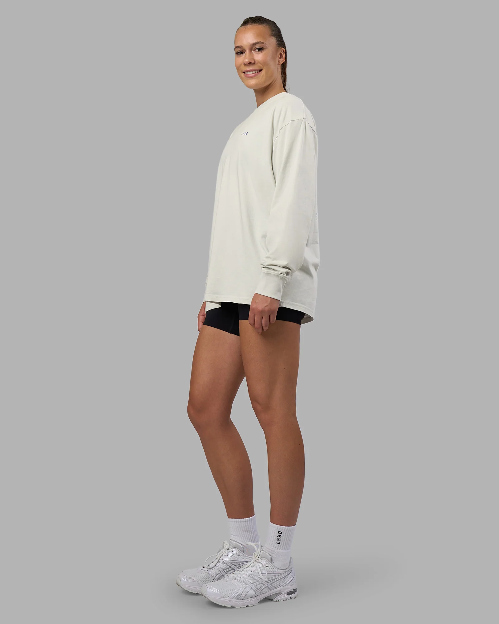 Cali FLXCotton Oversized Long Sleeve Tee - Digital Mist Washed