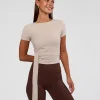 Peaches Wrap Cinch Top - Shale Beige