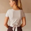 Peaches Wrap Cinch Top - Shale Beige