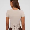 Peaches Wrap Cinch Top - Shale Beige