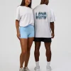 Abstract Haze FLXCotton Tee - White-Blue Aura