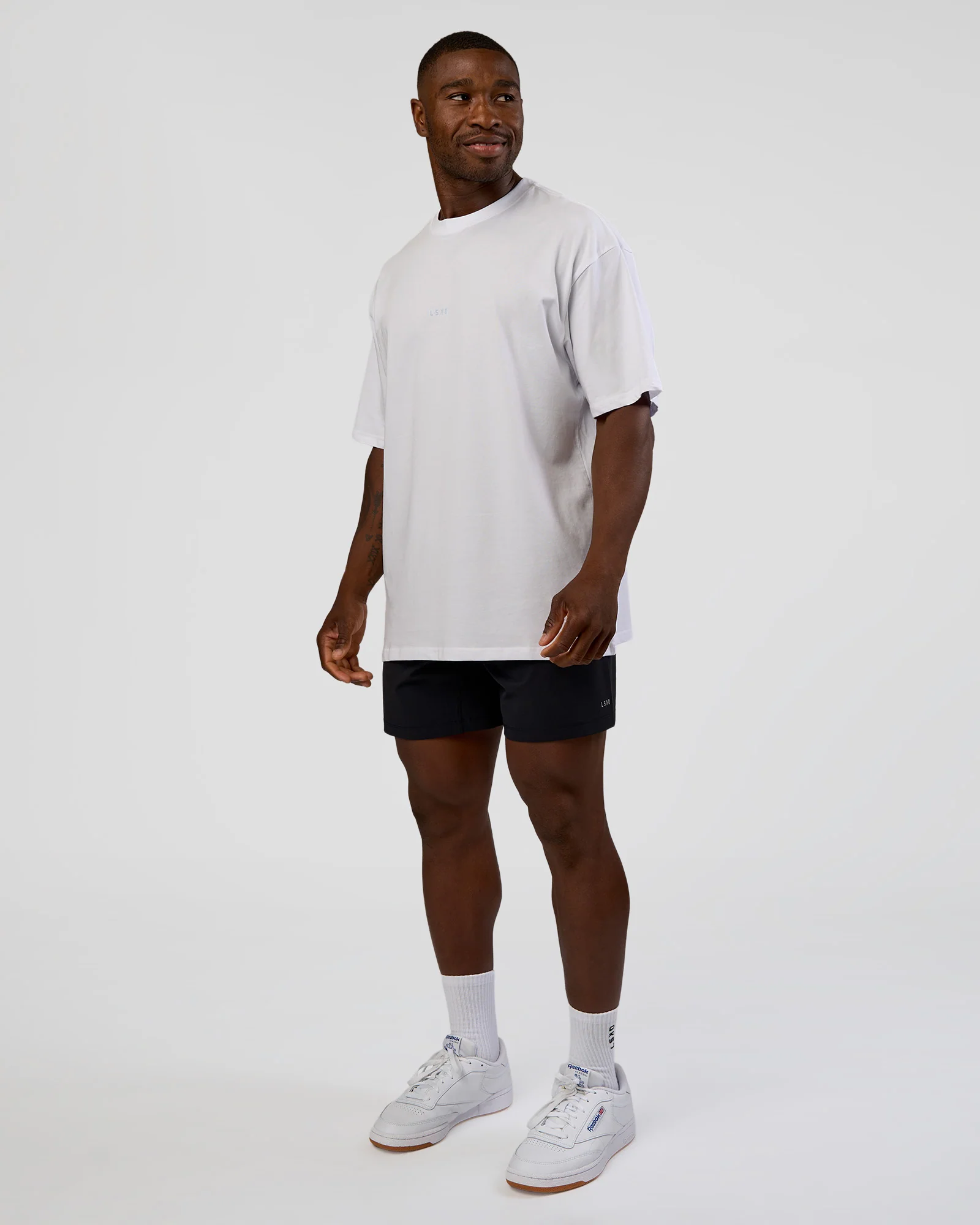 Abstract Haze FLXCotton Tee - White-Blue Aura