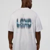Abstract Haze FLXCotton Tee - White-Blue Aura