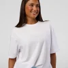 Abstract Haze FLXCotton Tee - White-Blue Aura