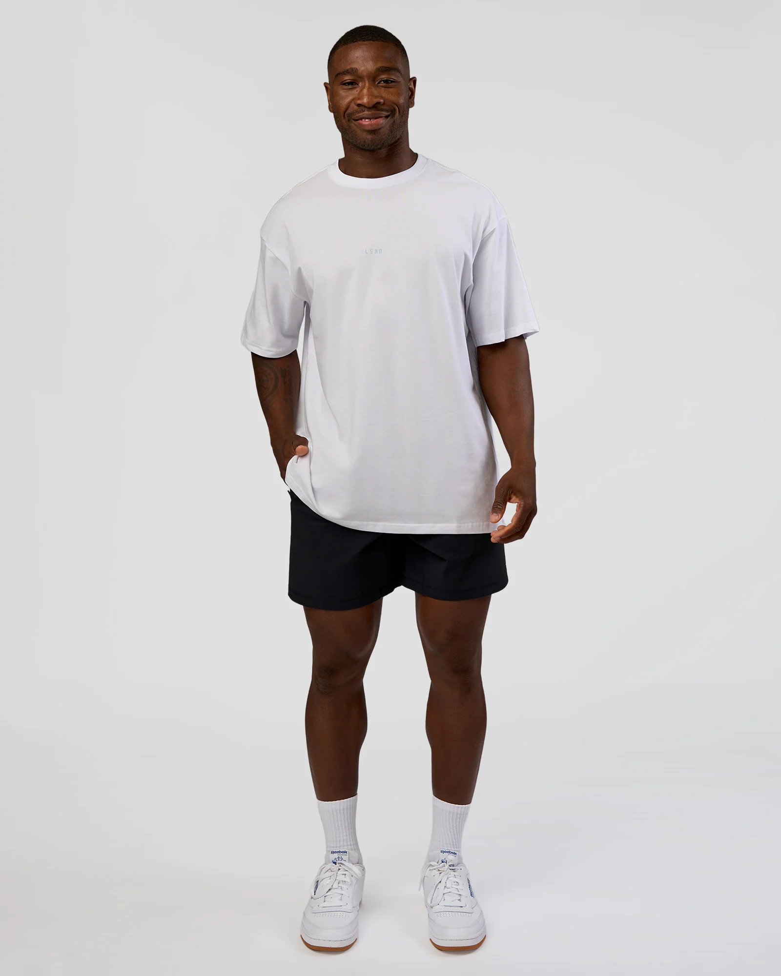 Abstract Haze FLXCotton Tee - White-Blue Aura