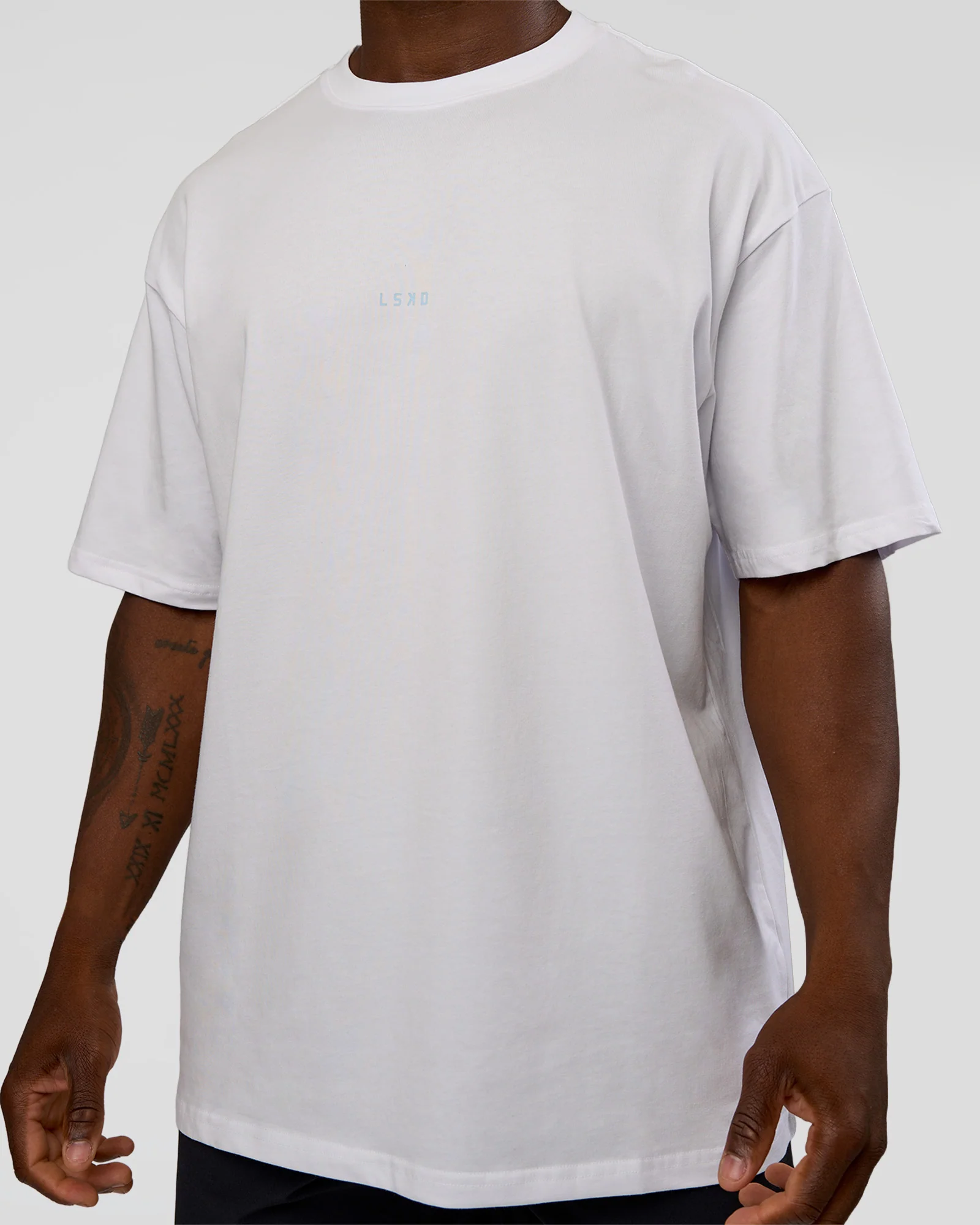 Abstract Haze FLXCotton Tee - White-Blue Aura