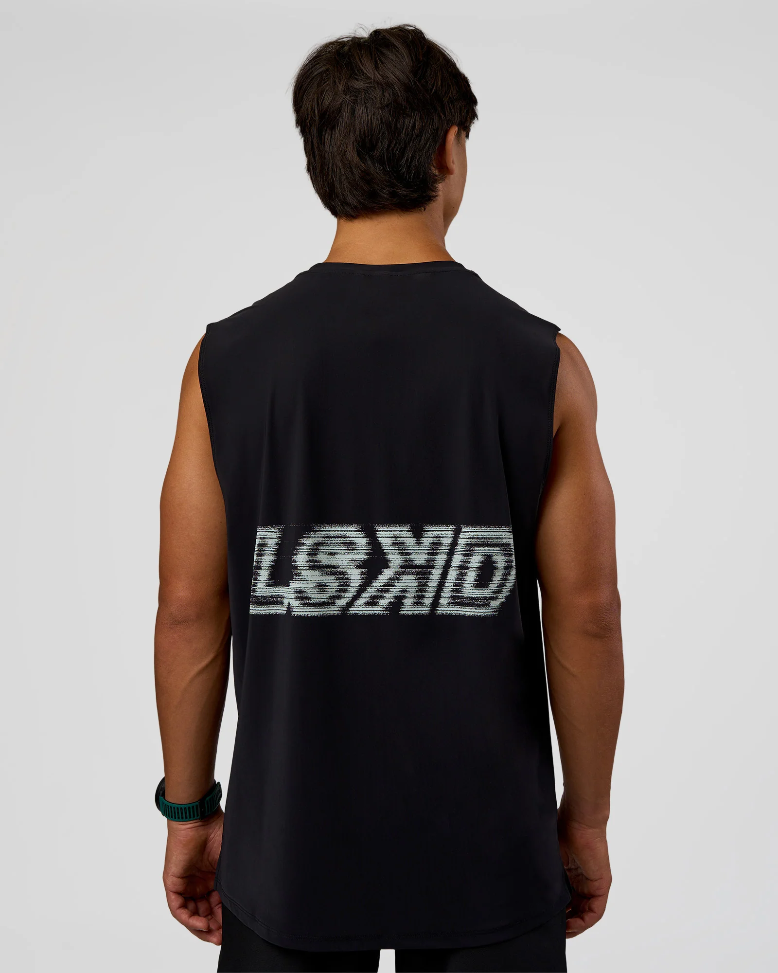 Cadence MicroMotion Muscle Tank - Black-Blue Aura