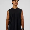 Cadence MicroMotion Muscle Tank - Black-Blue Aura