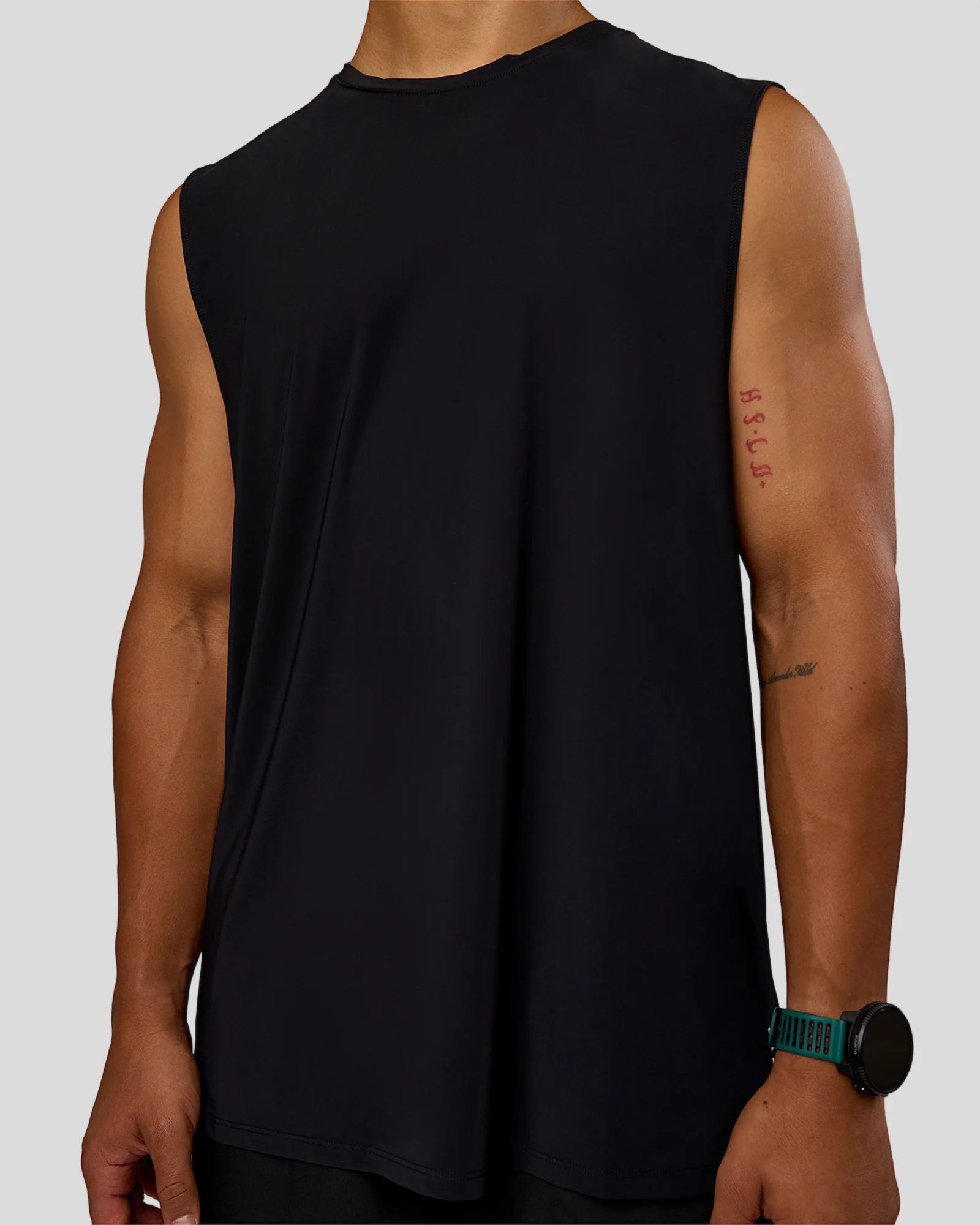 Cadence MicroMotion Muscle Tank - Black-Blue Aura