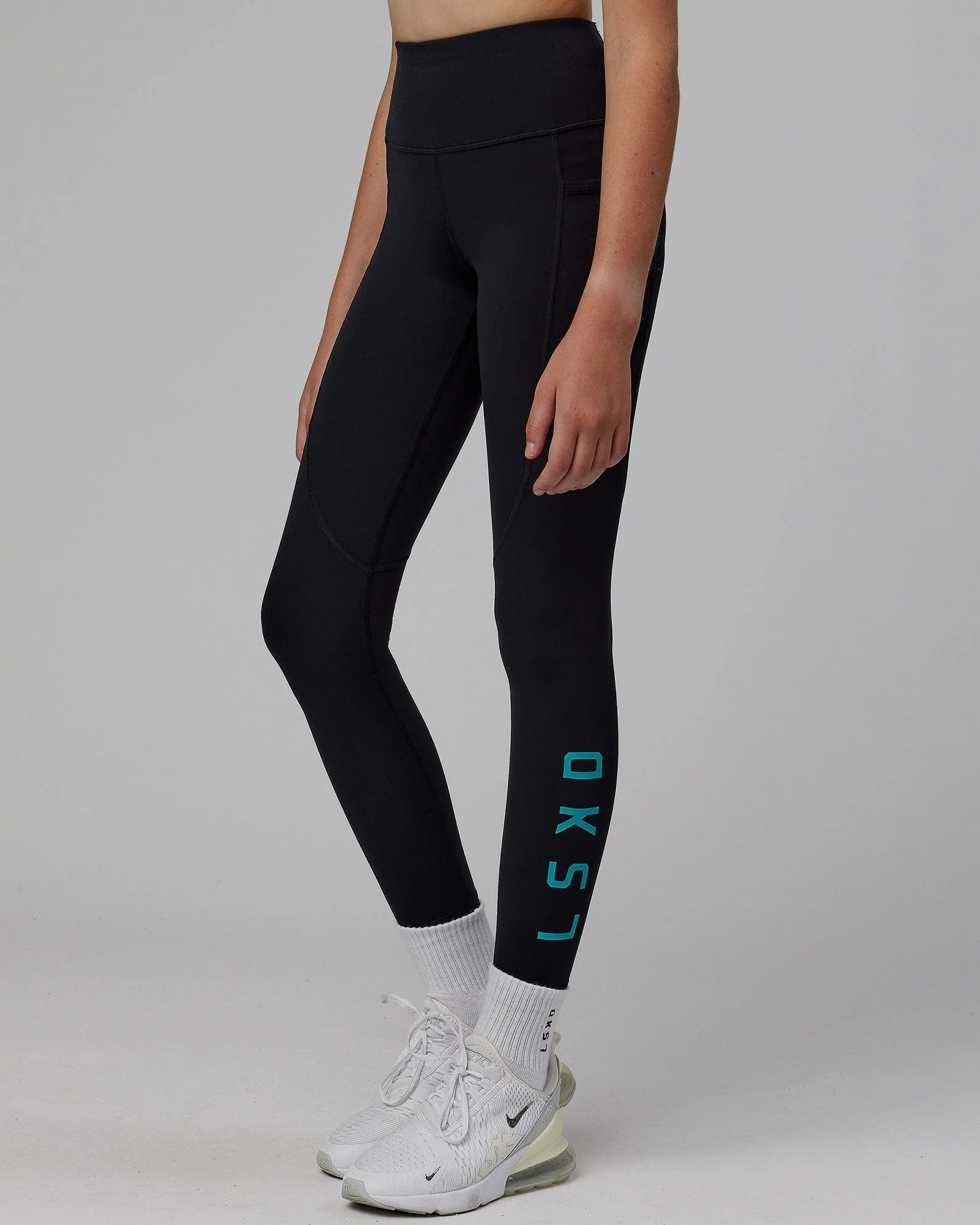 Rep 7/8 Length Tight - Black-Hyper Teal