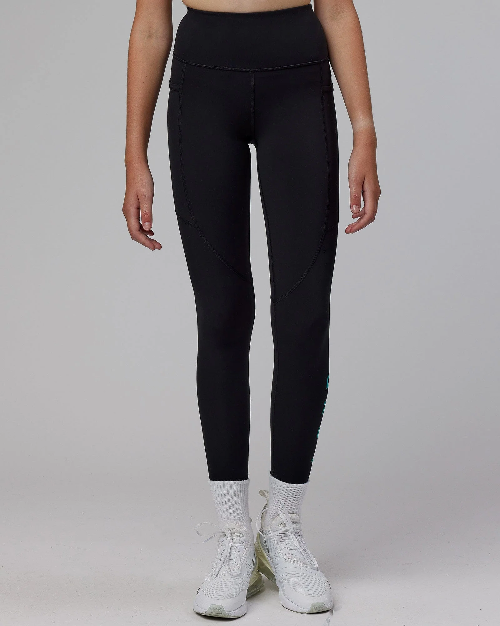 Rep 7/8 Length Tight - Black-Hyper Teal