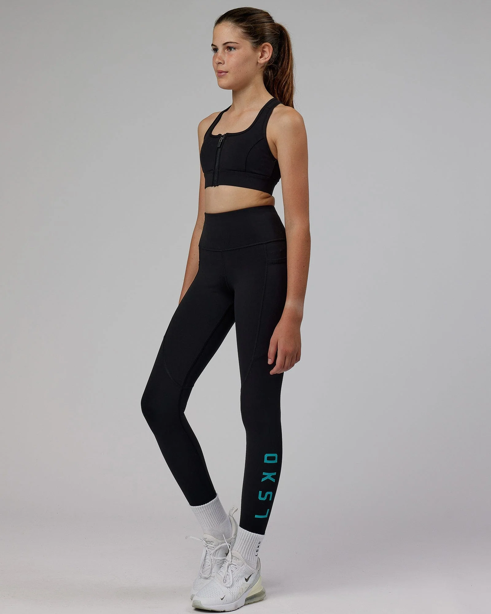 Rep 7/8 Length Tight - Black-Hyper Teal