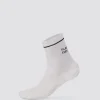 1% Better Performance Quarter Socks - White-Black