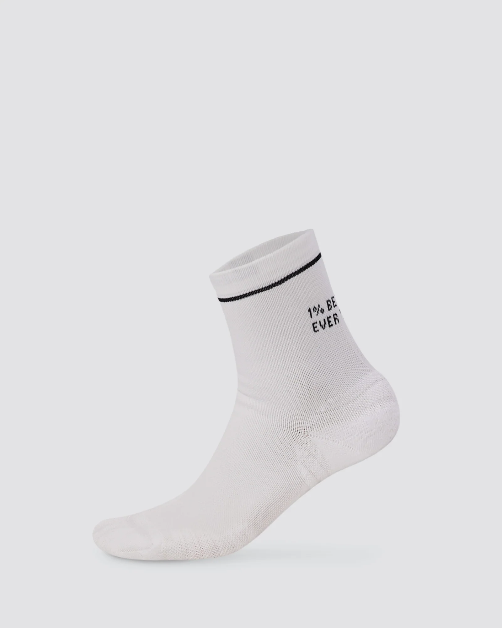 1% Better Performance Quarter Socks - White-Black