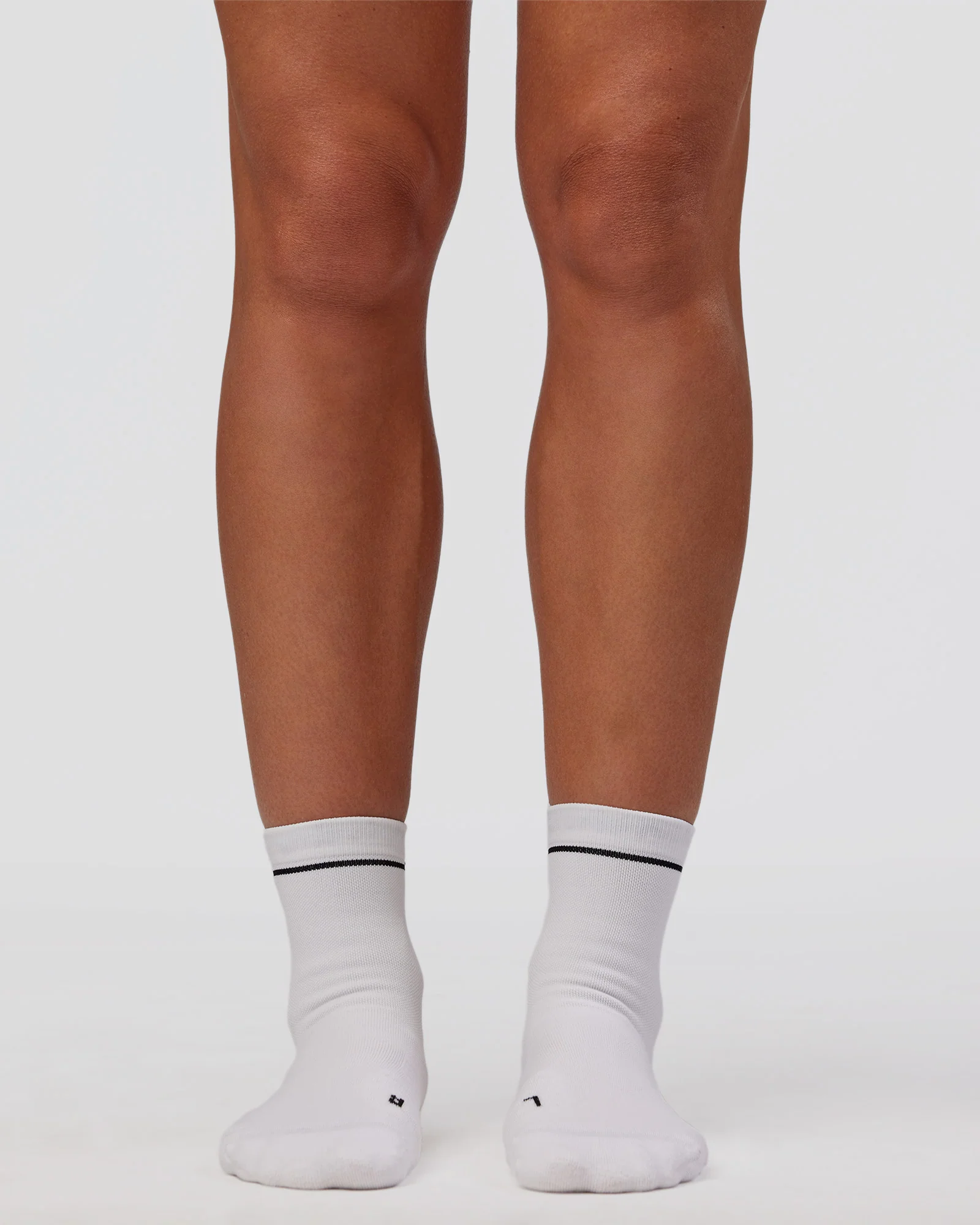 1% Better Performance Quarter Socks - White-Black