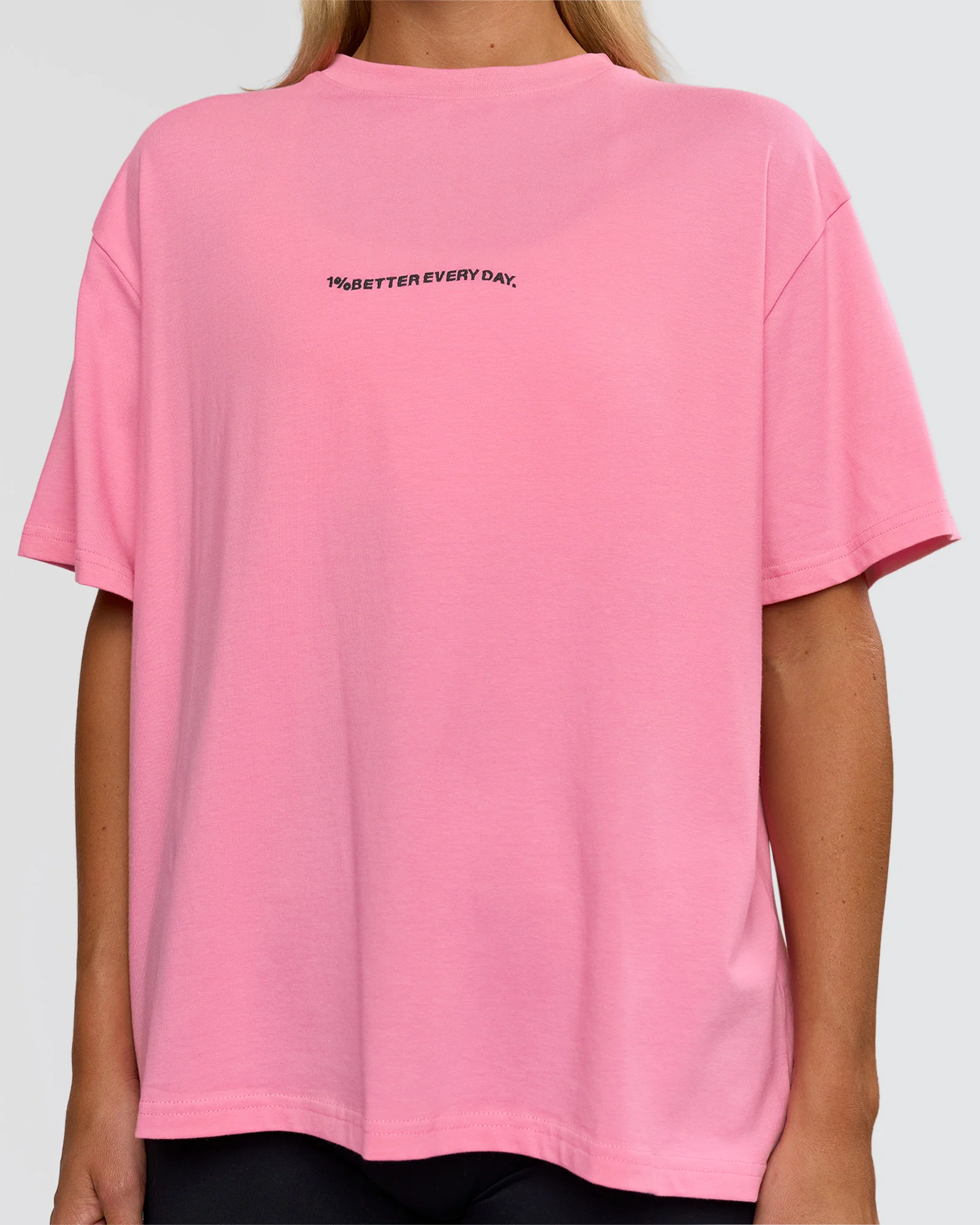 Go-To 1% Better Every Day FLXCotton Oversized Tee - Candy Pink-Black