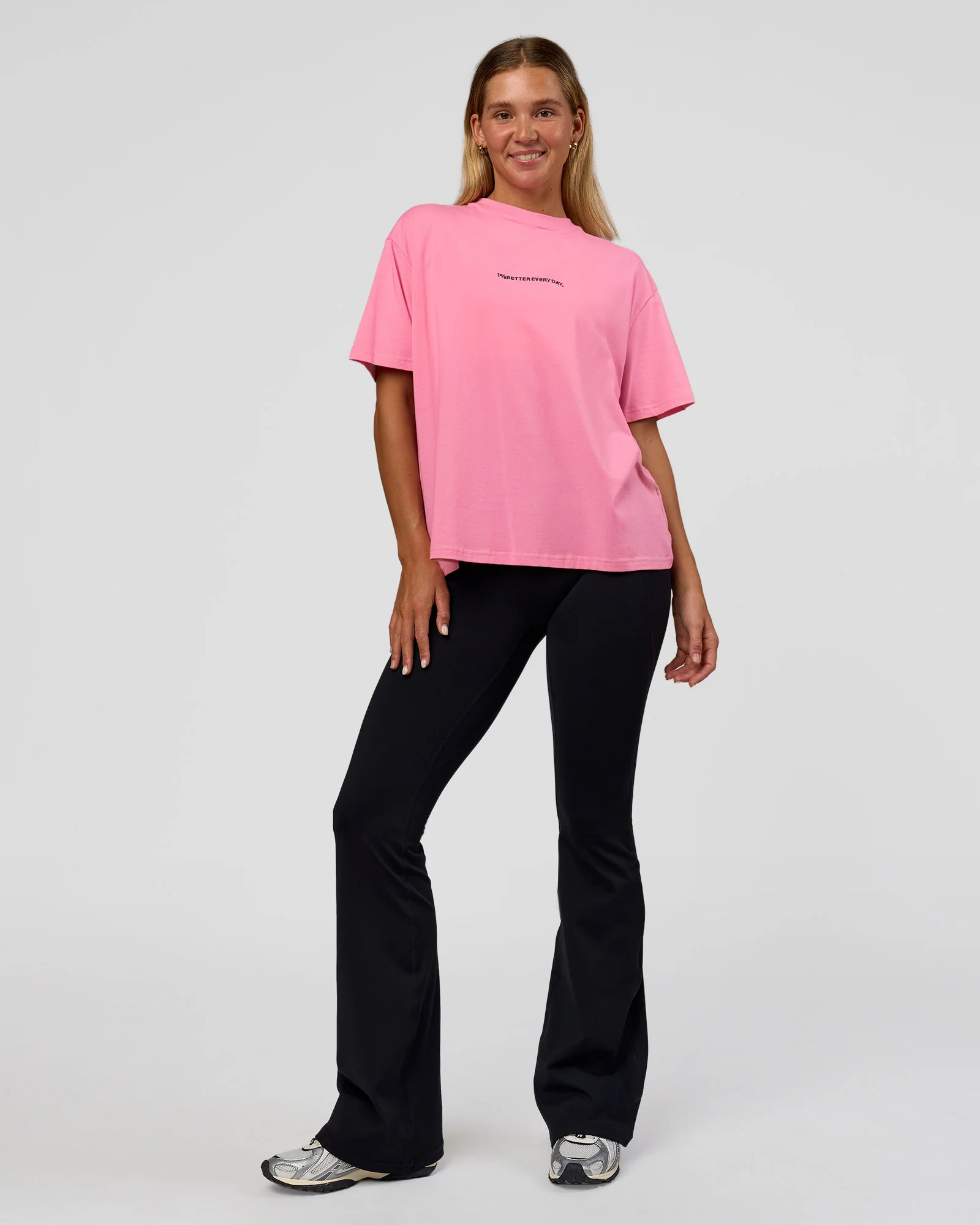 Go-To 1% Better Every Day FLXCotton Oversized Tee - Candy Pink-Black