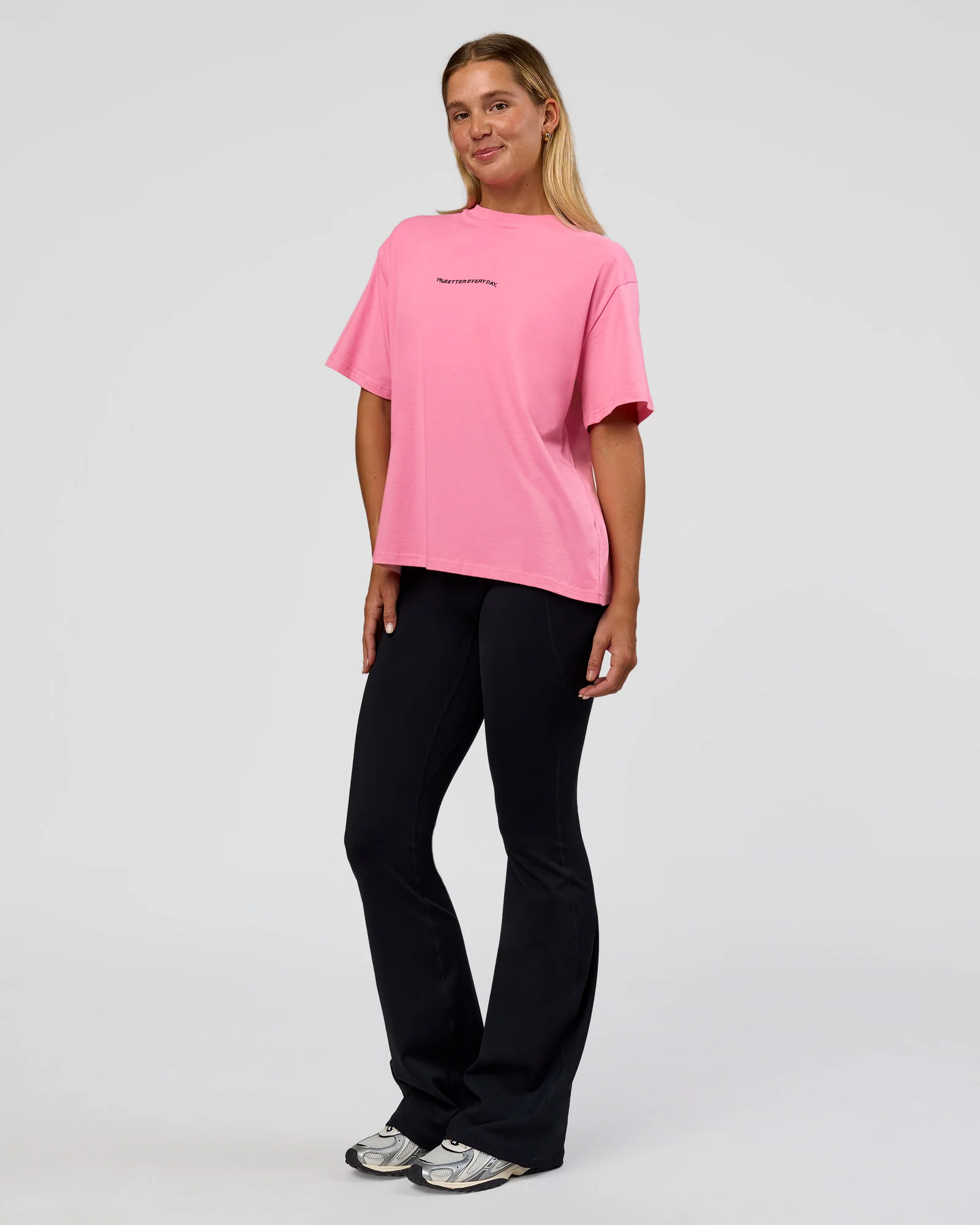 Go-To 1% Better Every Day FLXCotton Oversized Tee - Candy Pink-Black