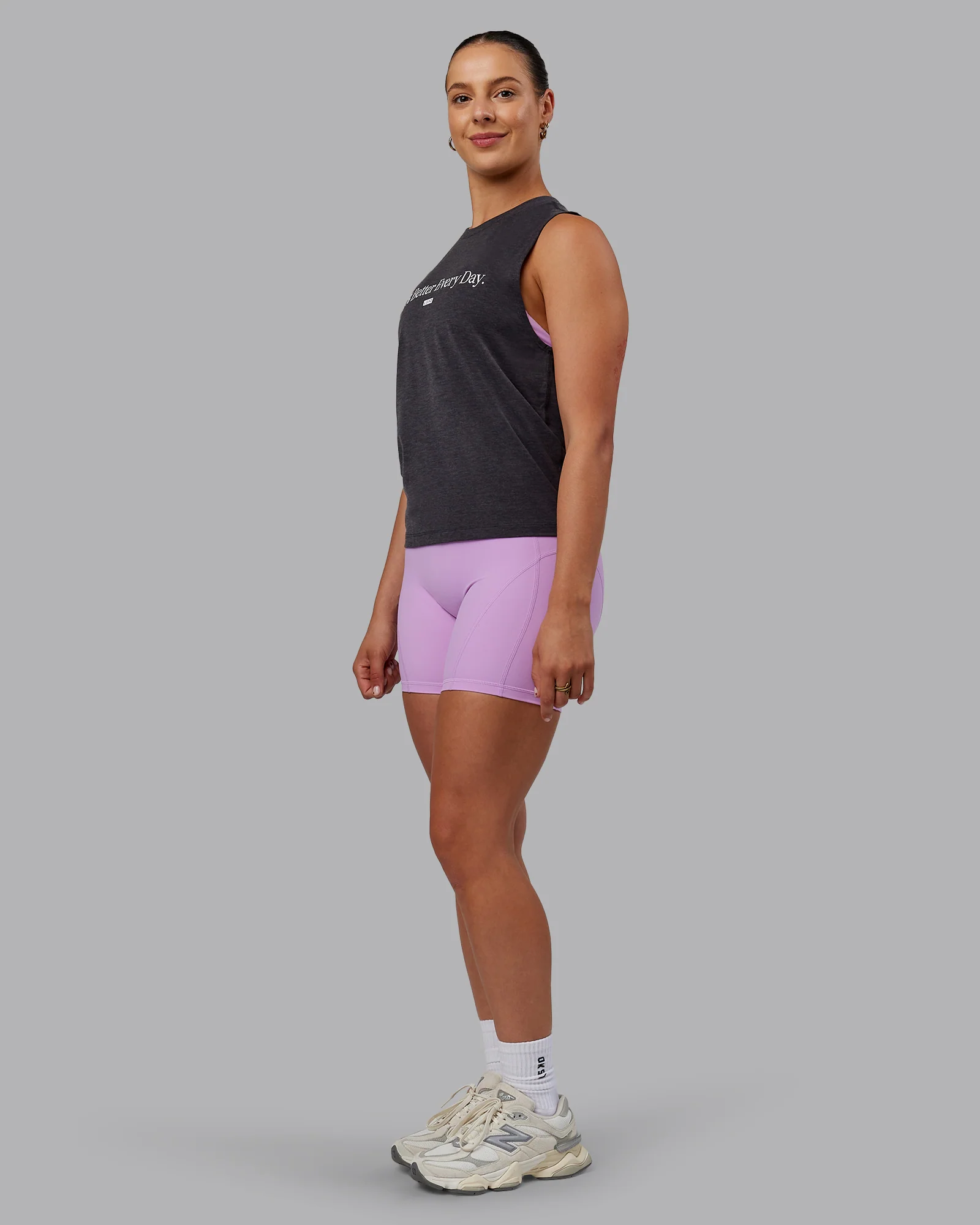Unleash 1% Better Training Tank - Charcoal Marl-White