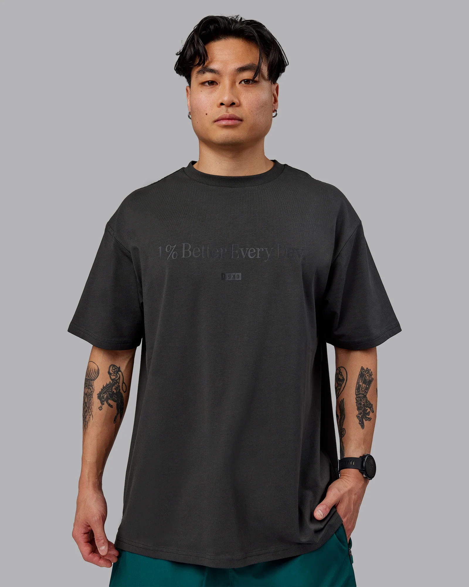 1% Better FLXCotton Tee Oversize - Pirate Black-Black