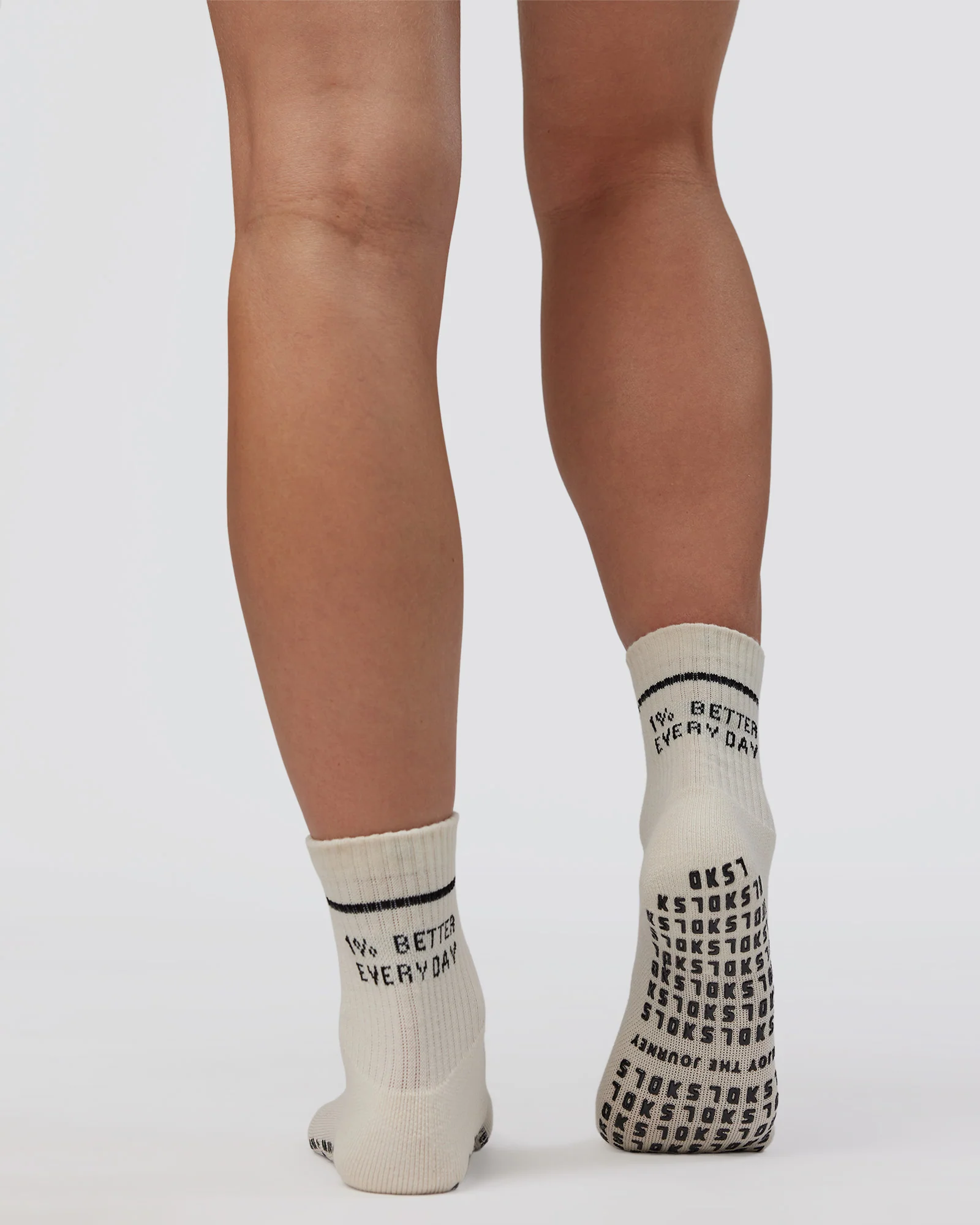 8629-1-better-pilates-grip-sock-off-white-black-3.webp 1% Better Pilates Grip Sock - Off White-Black