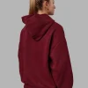1% Better Hoodie Oversize - Cranberry-White