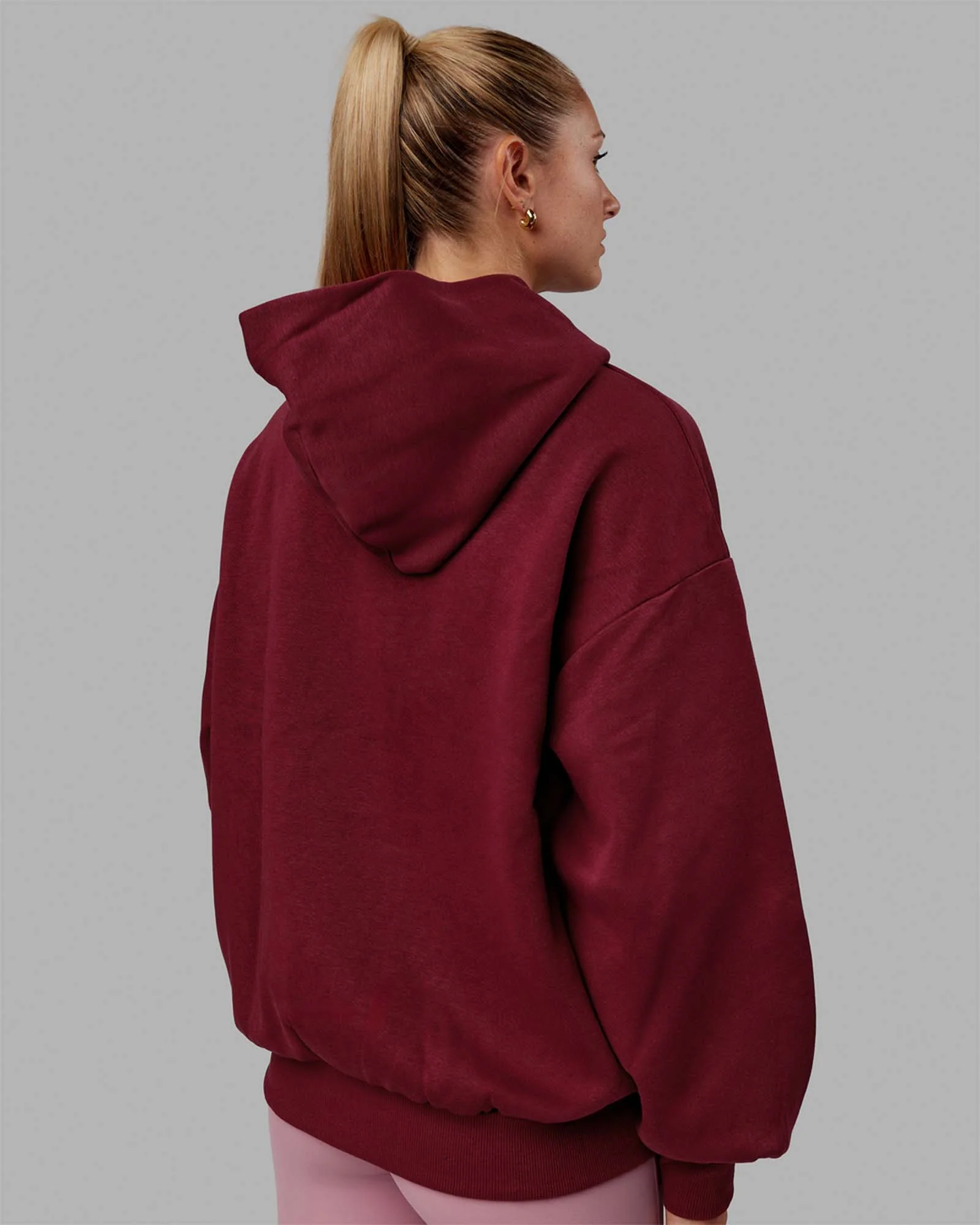 1% Better Hoodie Oversize - Cranberry-White