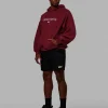 1% Better Hoodie Oversize - Cranberry-White