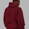 1% Better Hoodie Oversize - Cranberry-White