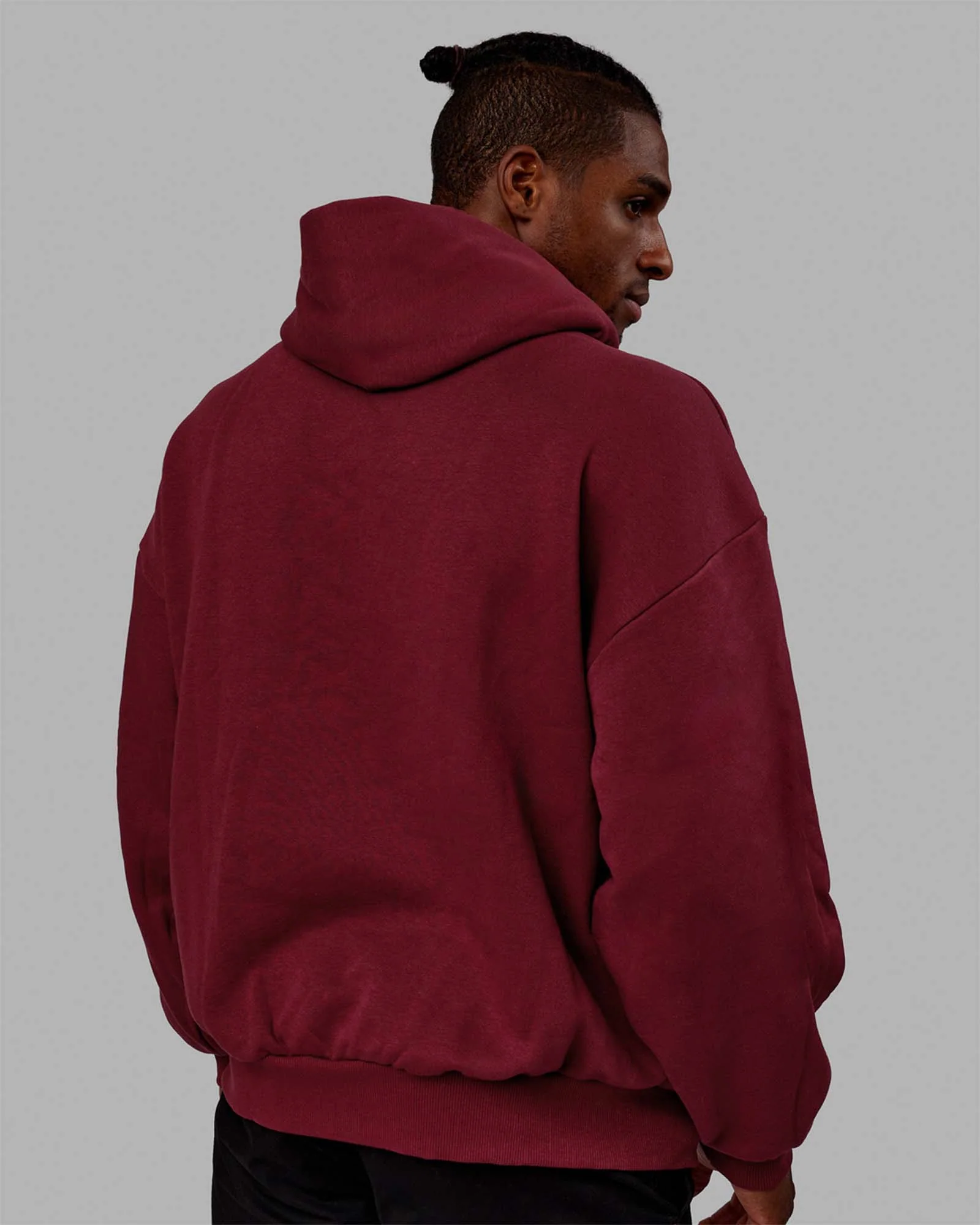 1% Better Hoodie Oversize - Cranberry-White