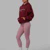 1% Better Hoodie Oversize - Cranberry-White