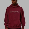 1% Better Hoodie Oversize - Cranberry-White