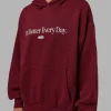 1% Better Hoodie Oversize - Cranberry-White