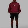 1% Better Hoodie Oversize - Cranberry-White