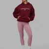 1% Better Hoodie Oversize - Cranberry-White