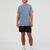 Base FLXCotton Tee  Regular Fit +2cm - Elemental Blue Washed
