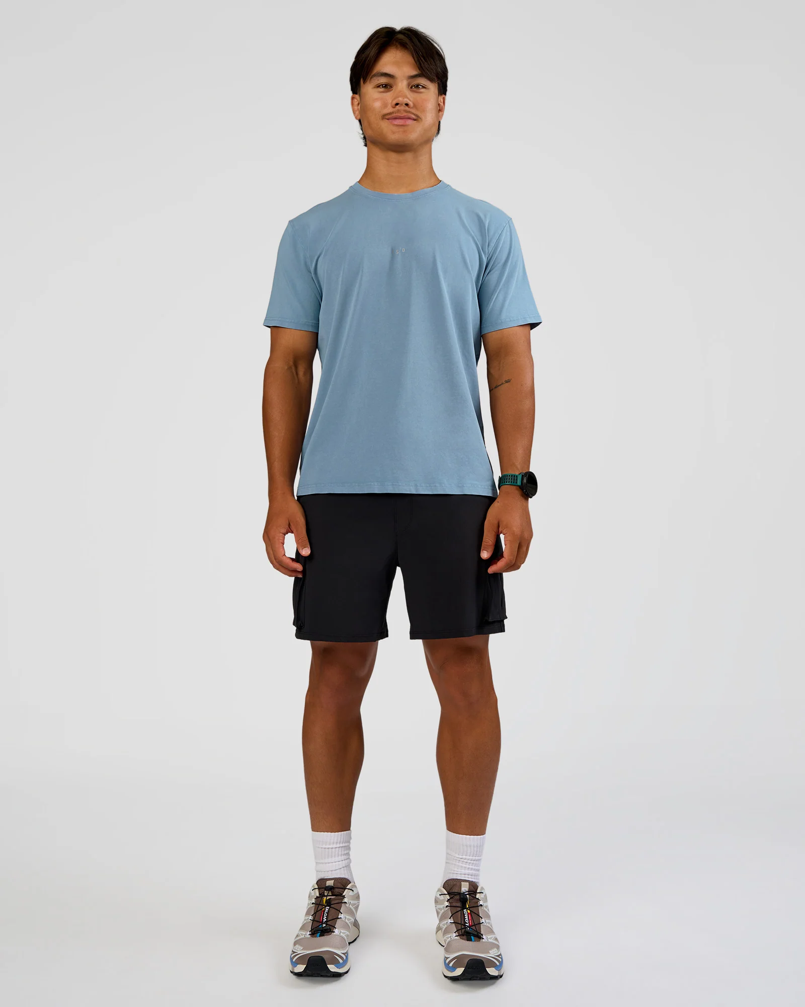 Base FLXCotton Tee Regular Fit -8cm  - Elemental Blue Washed