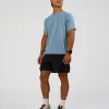Base FLXCotton Tee Regular Fit -8cm  - Elemental Blue Washed