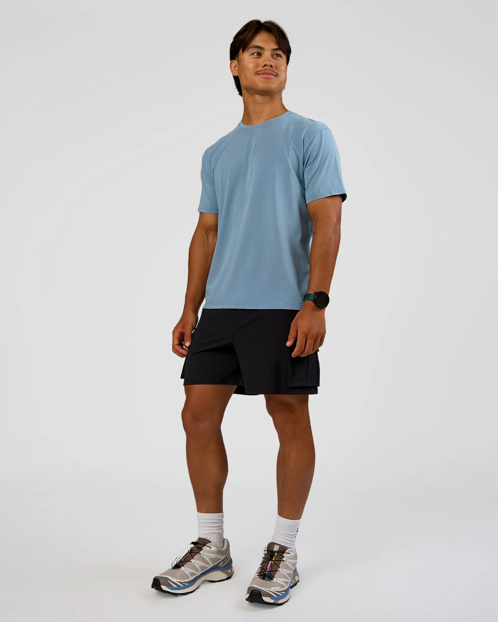 Base FLXCotton Tee Regular Fit -8cm  - Elemental Blue Washed