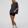 Go-To FLXCotton Oversized Tee - Black Washed-White