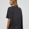 Go-To FLXCotton Oversized Tee - Black Washed-White