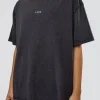 Go-To FLXCotton Oversized Tee - Black Washed-White